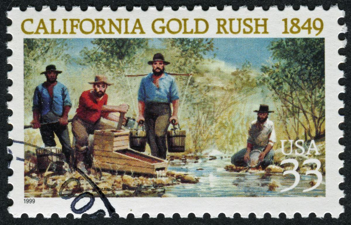 California Gold Rush Mail Stamp