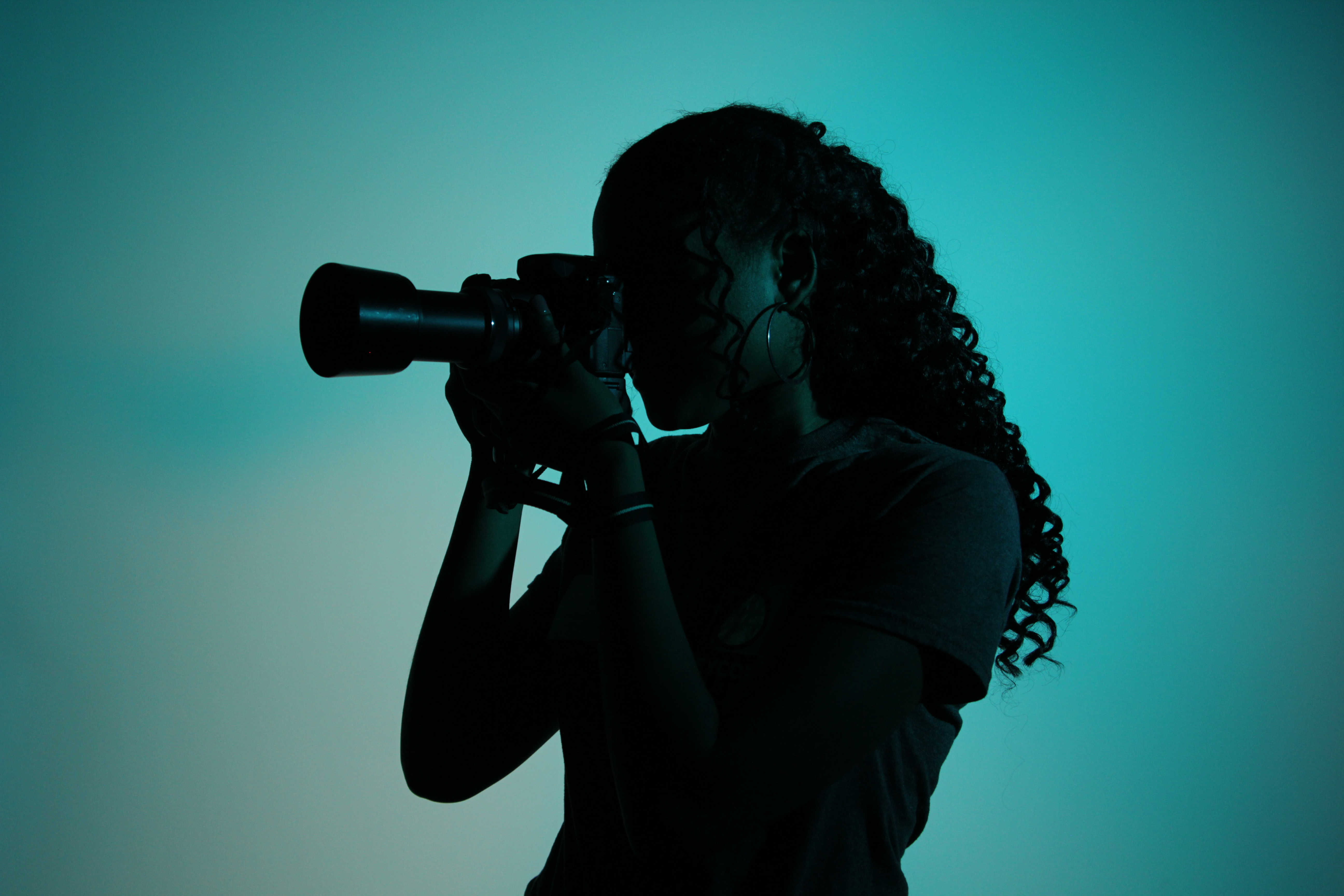 silhouette with camera