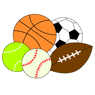 a computer-created image of a variety of sport balls