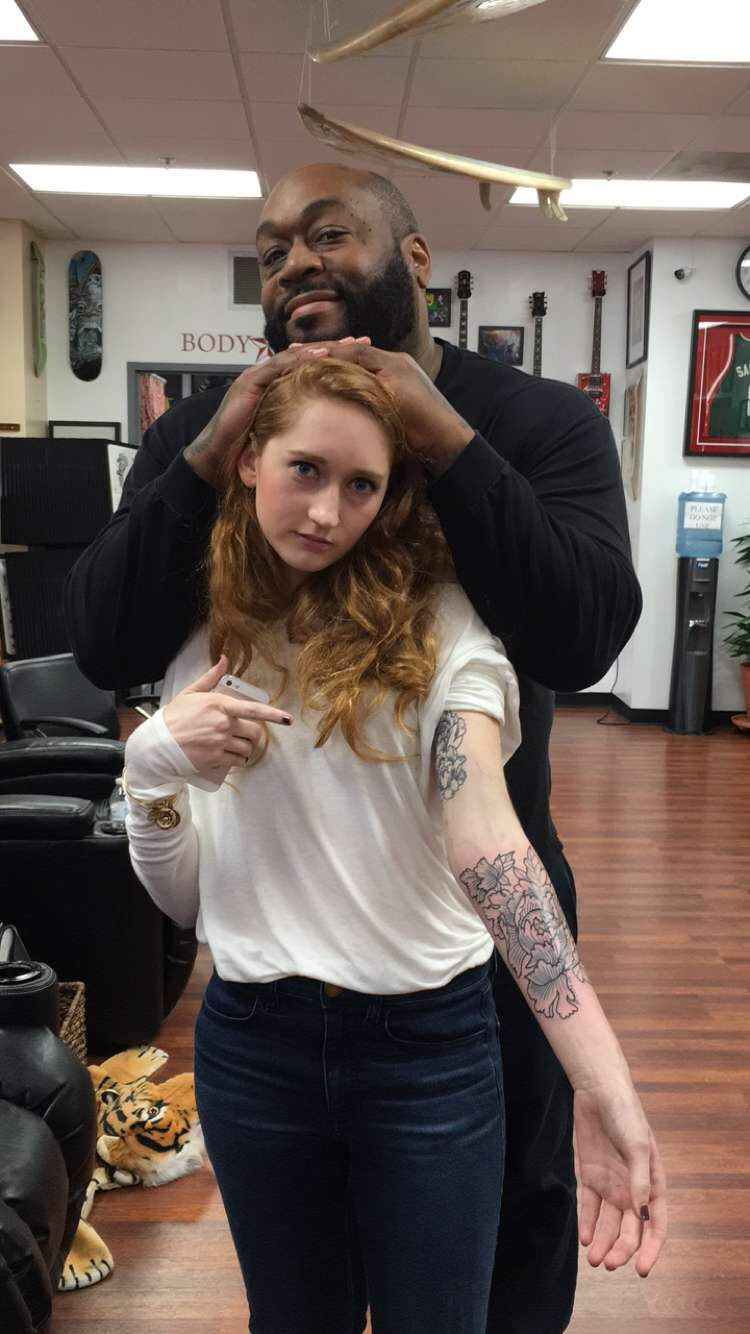 Kelly and her tattoo artist, Jaz