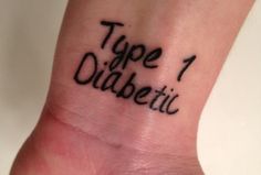 Photo of a persons medical tattoo, labeling them as a diabetic