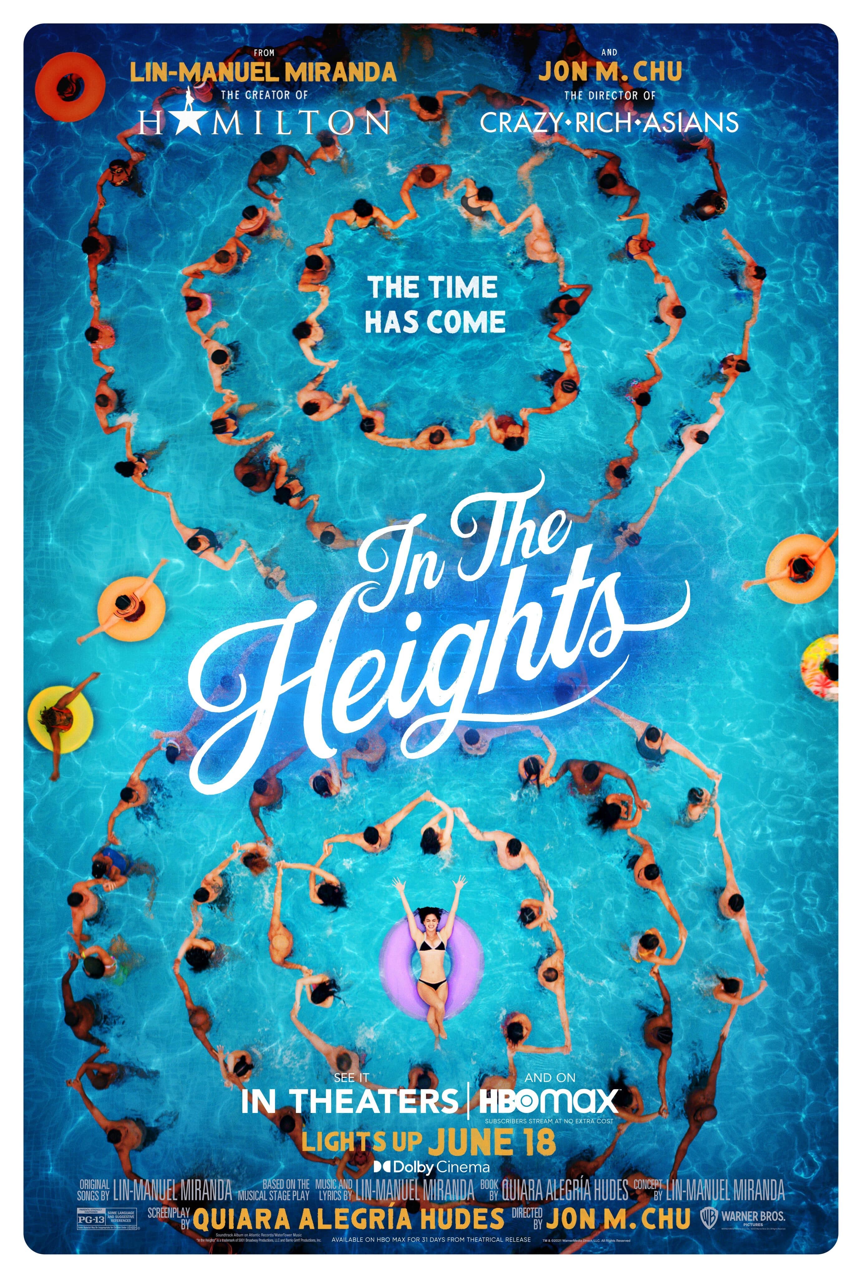 New In the Heights movie poster of people swimming in unison in a pool