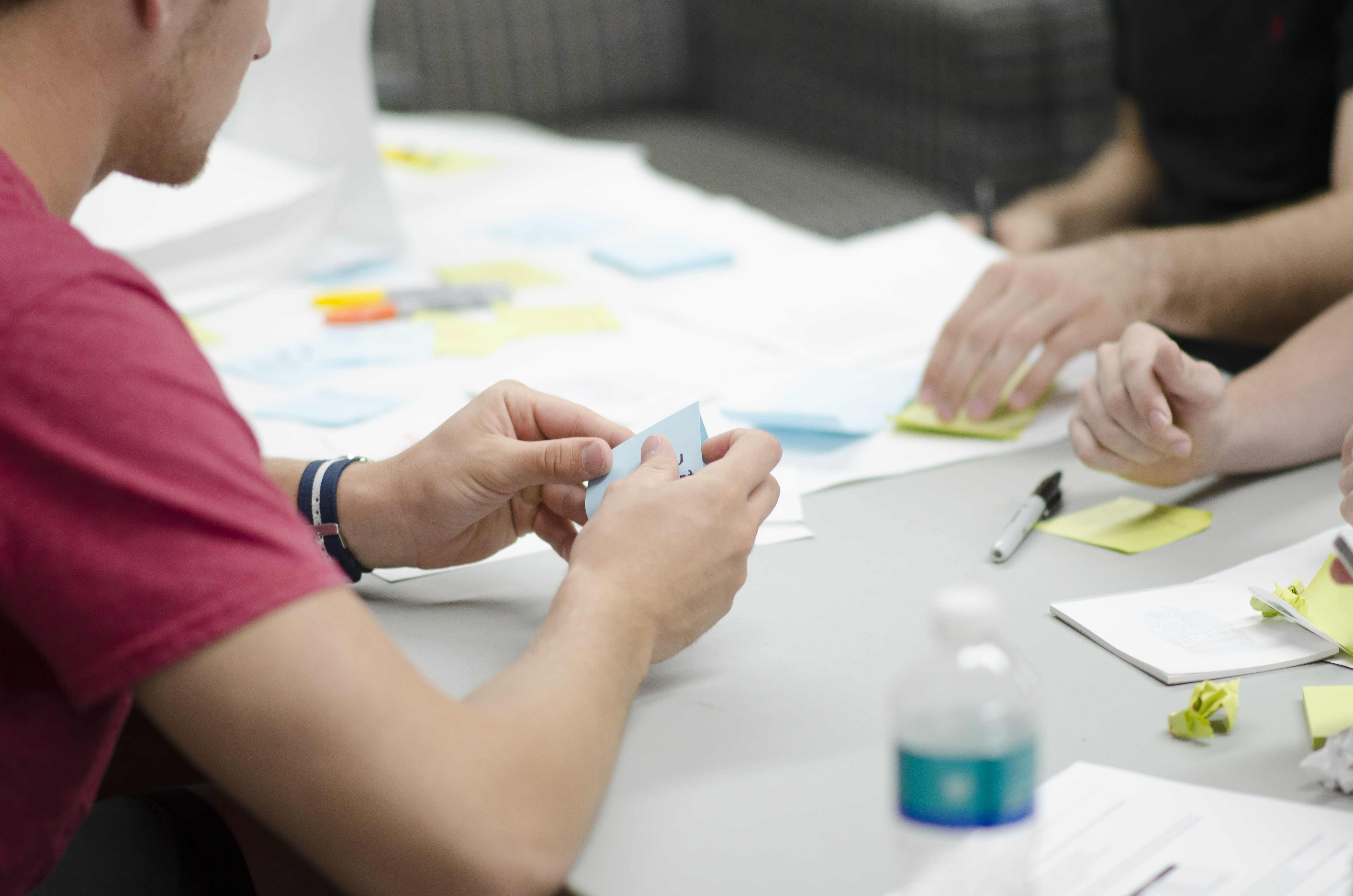 people working together around a table