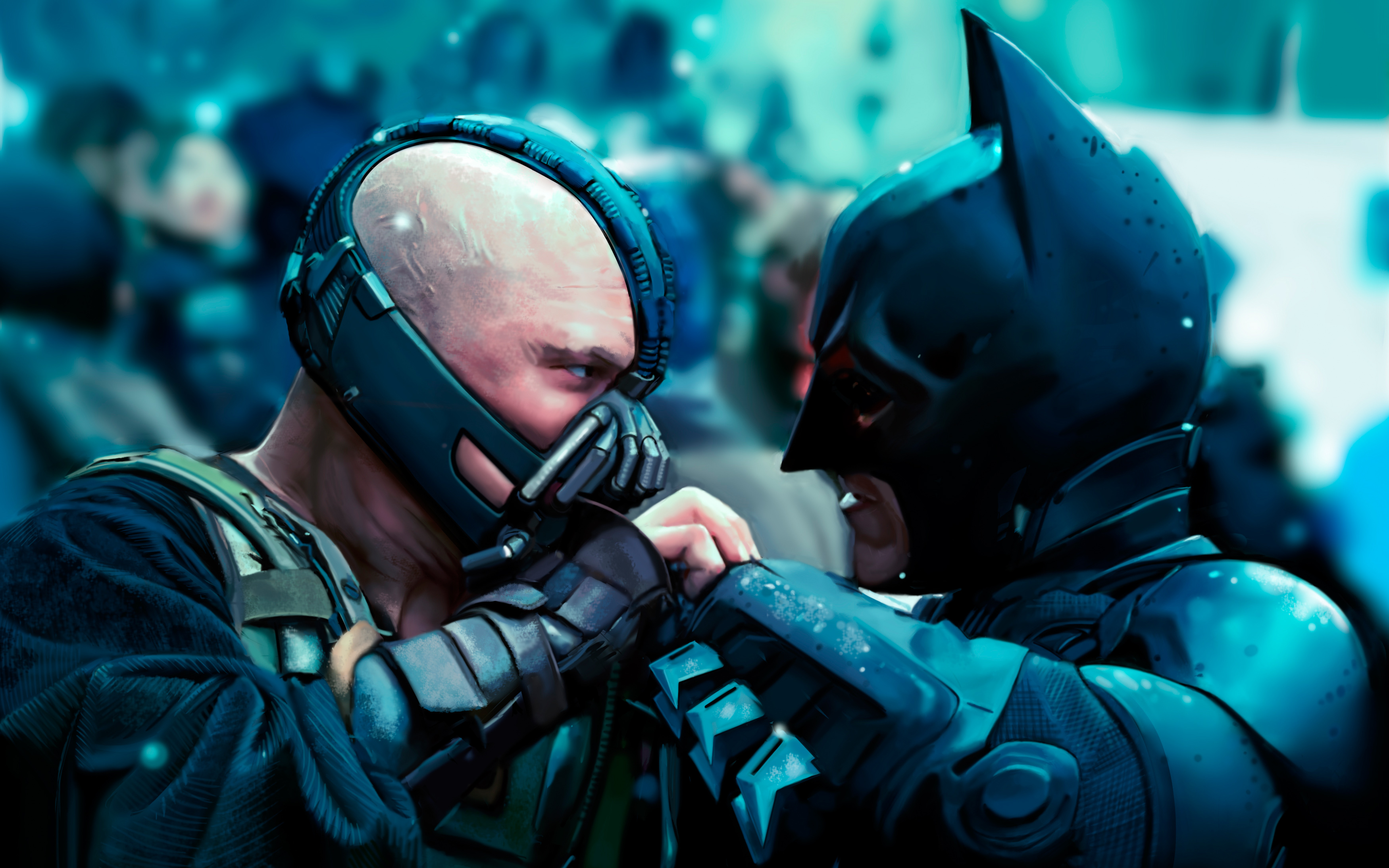 Image of Bane and Batman fighting